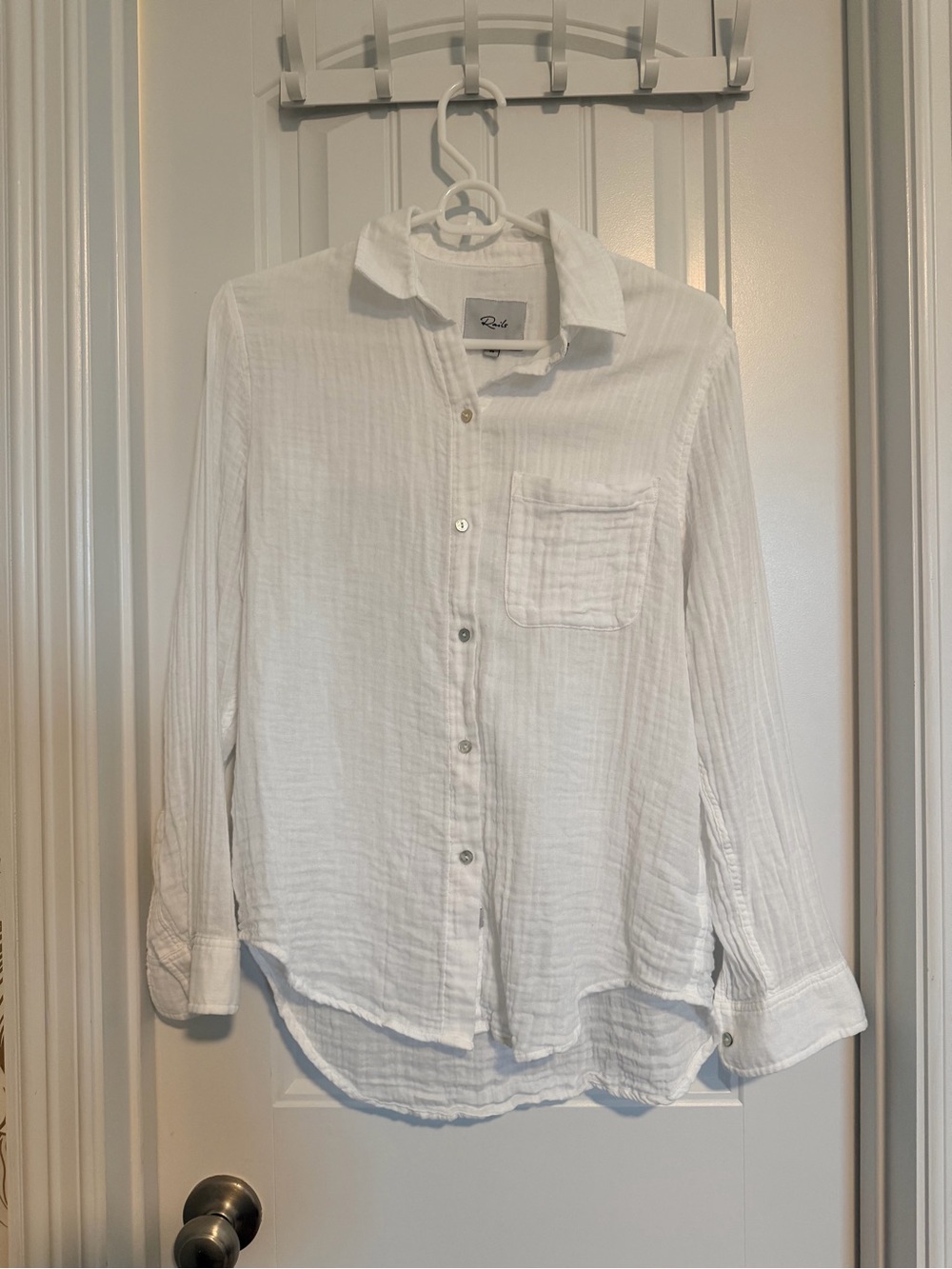 Rails Ellis cotton gauze shirt white button down size XS